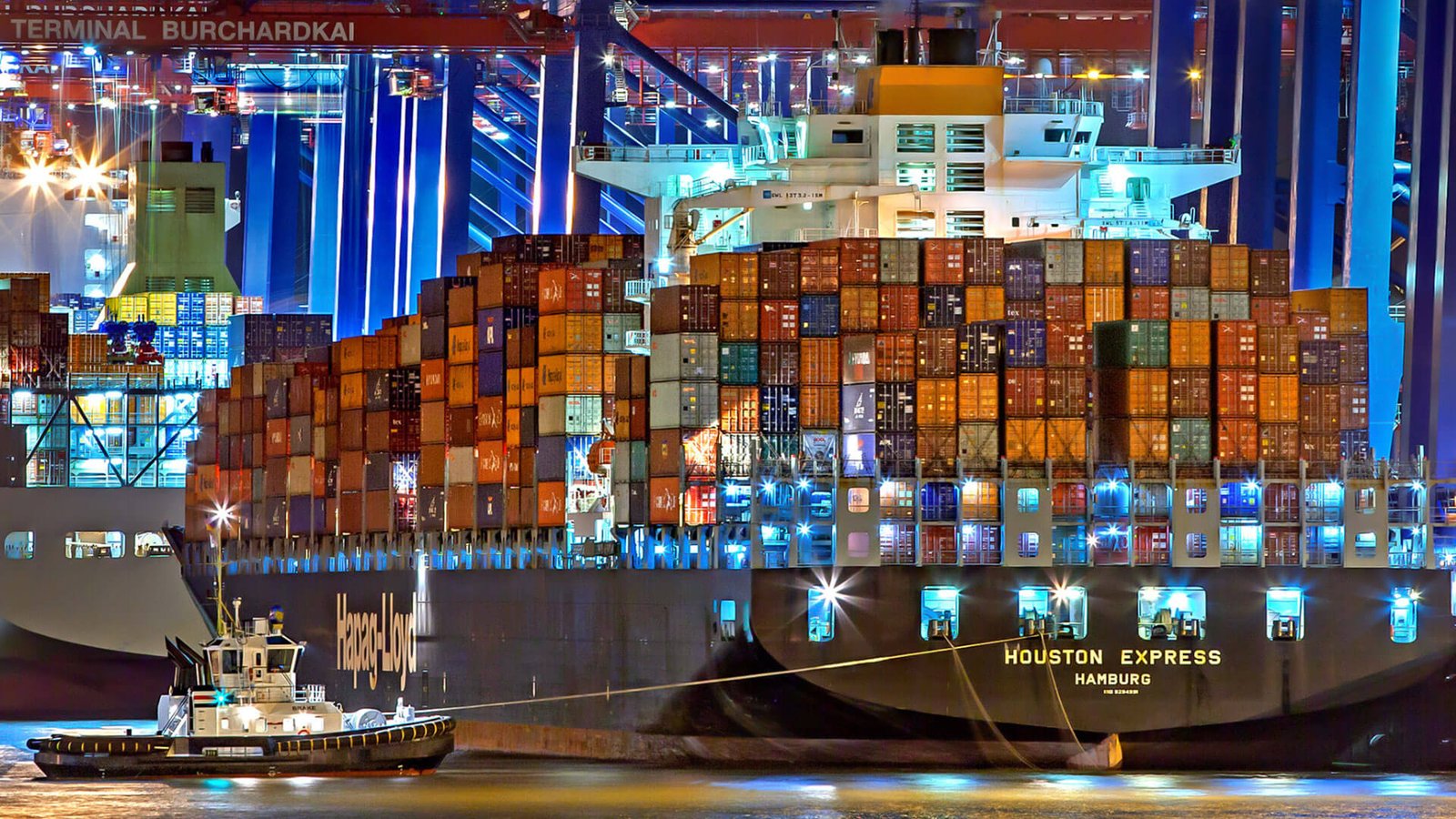 A container of LED lights being inspected at a US port