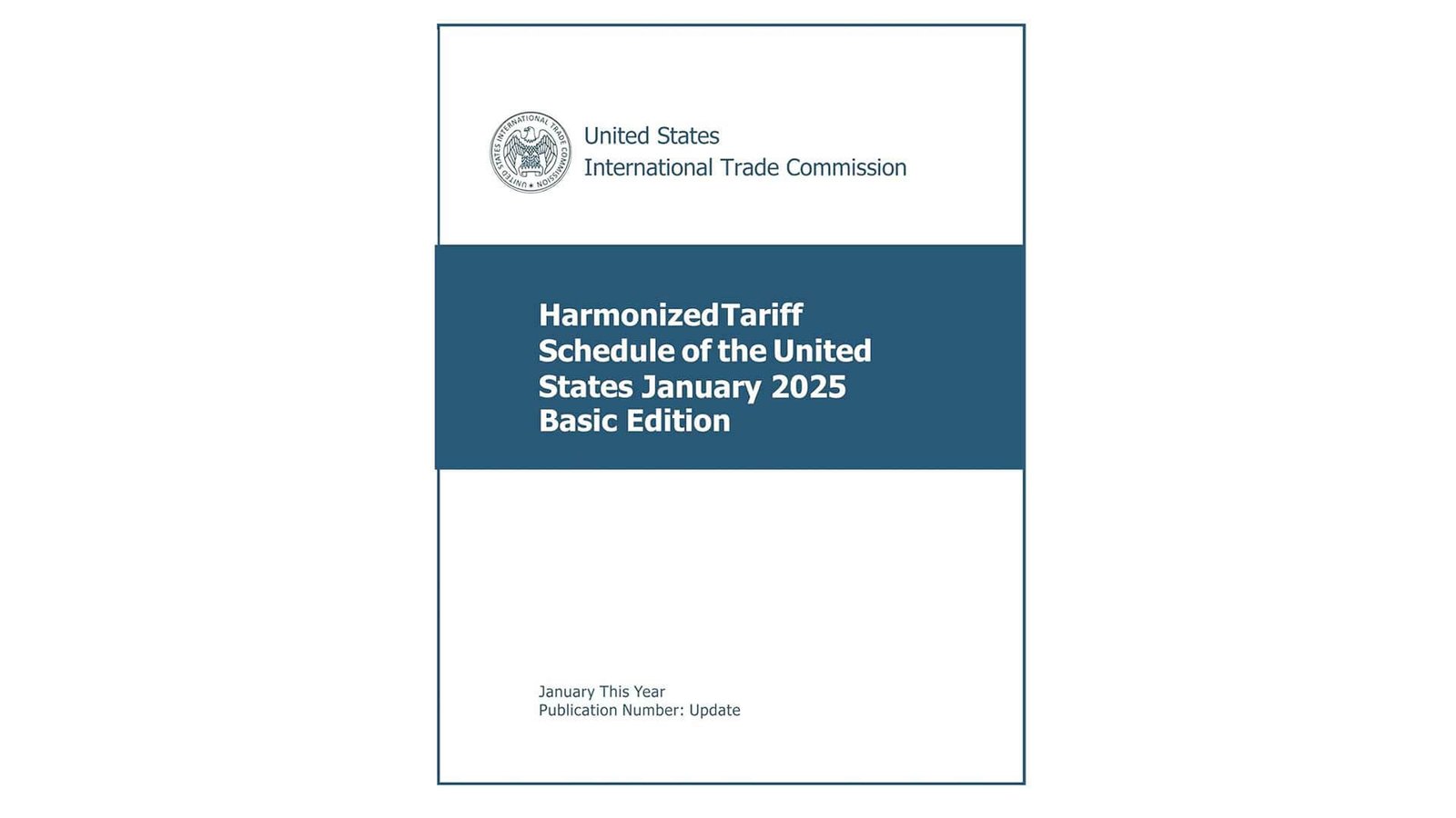 A close-up of the Harmonized Tariff Schedule book