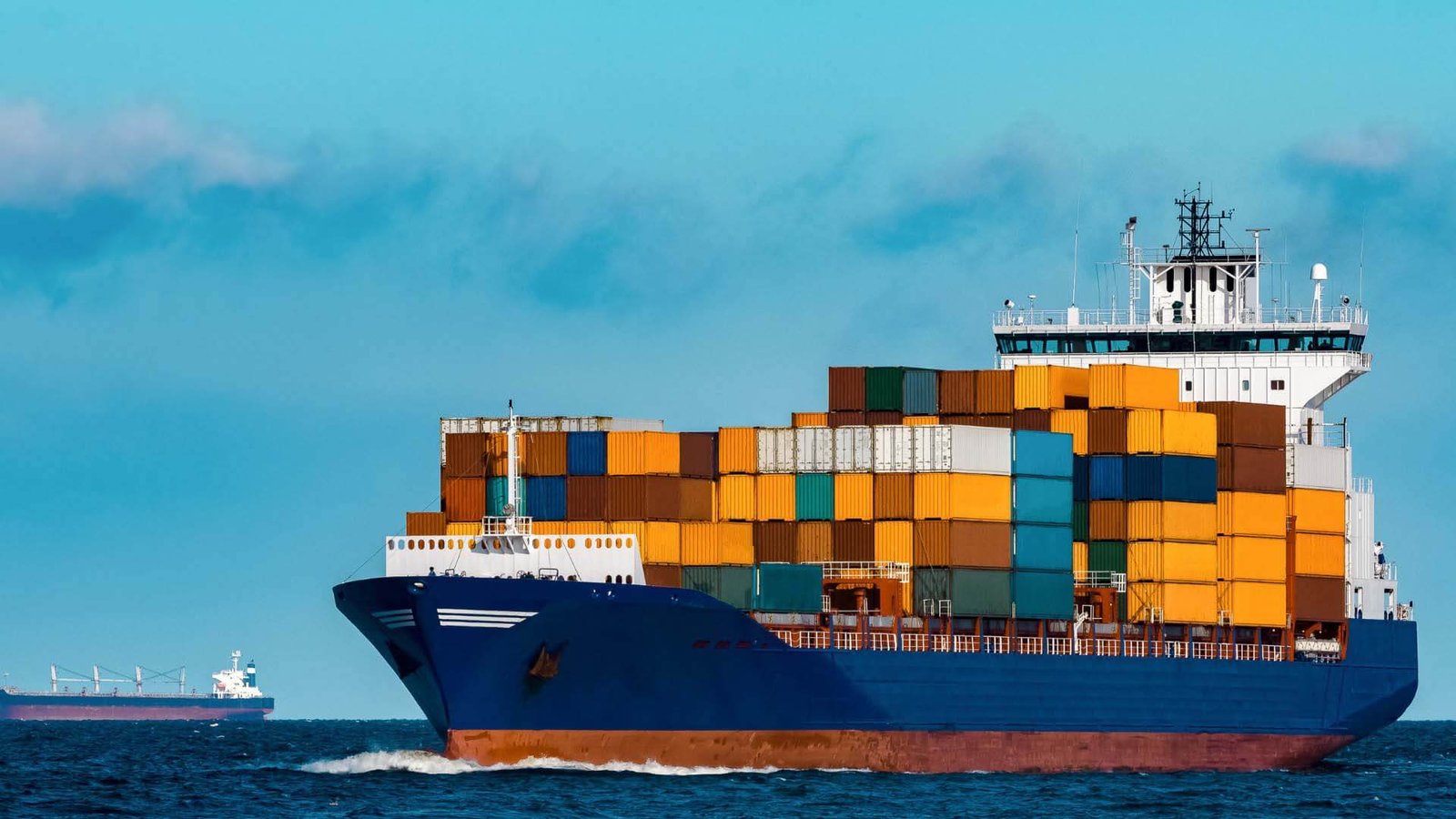 A large bulk carrier ship on the ocean