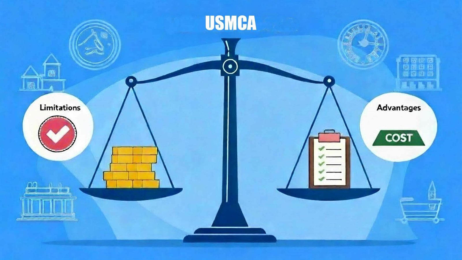 A scale balancing pros and cons