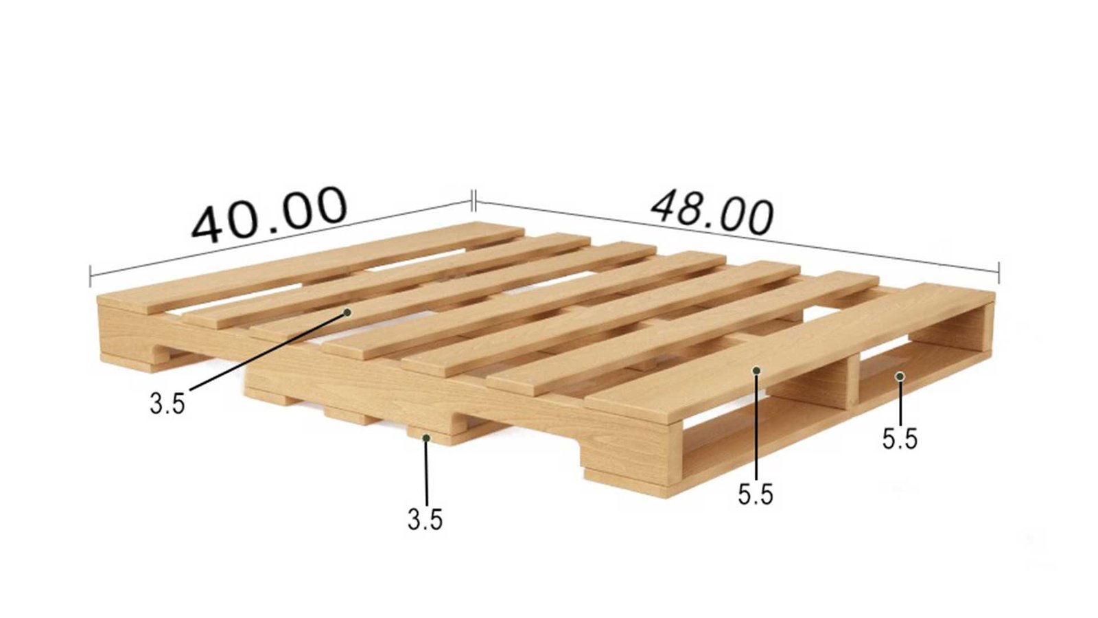 A standard 48x40 inch GMA pallet with 4-way entry points