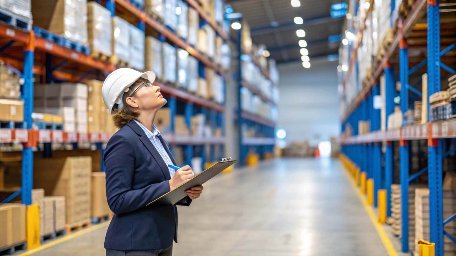 A magnifying glass over shipping documents, symbolizing risk management