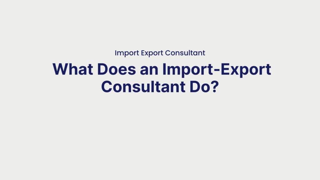 Import Export Consultant What Does an Import-Export Consultant Do