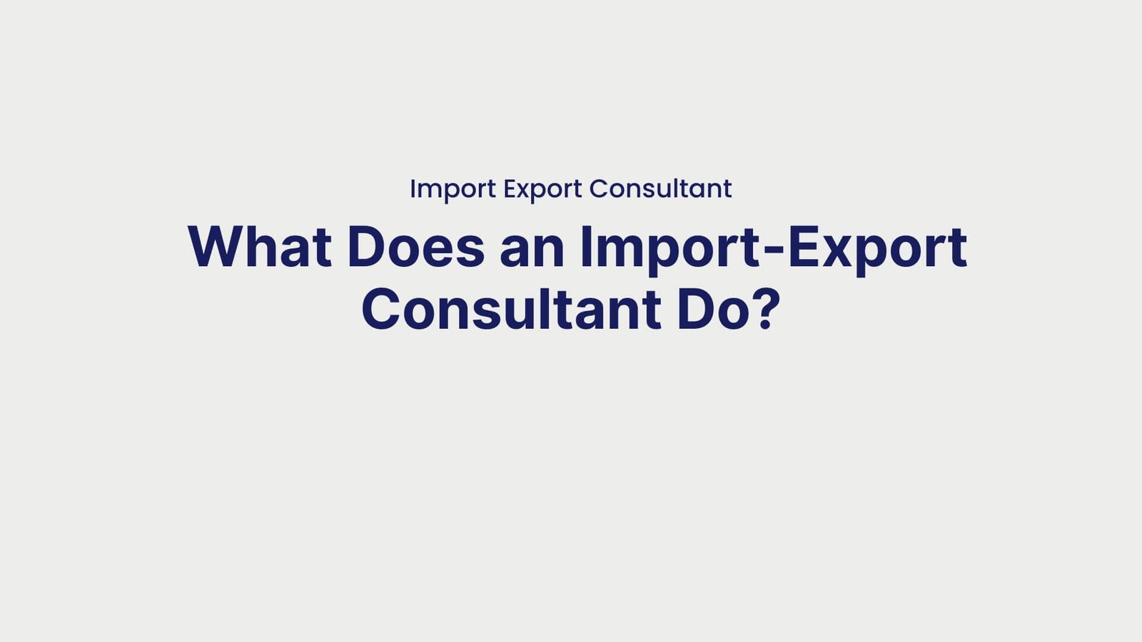 Import Export Consultant What Does an Import-Export Consultant Do