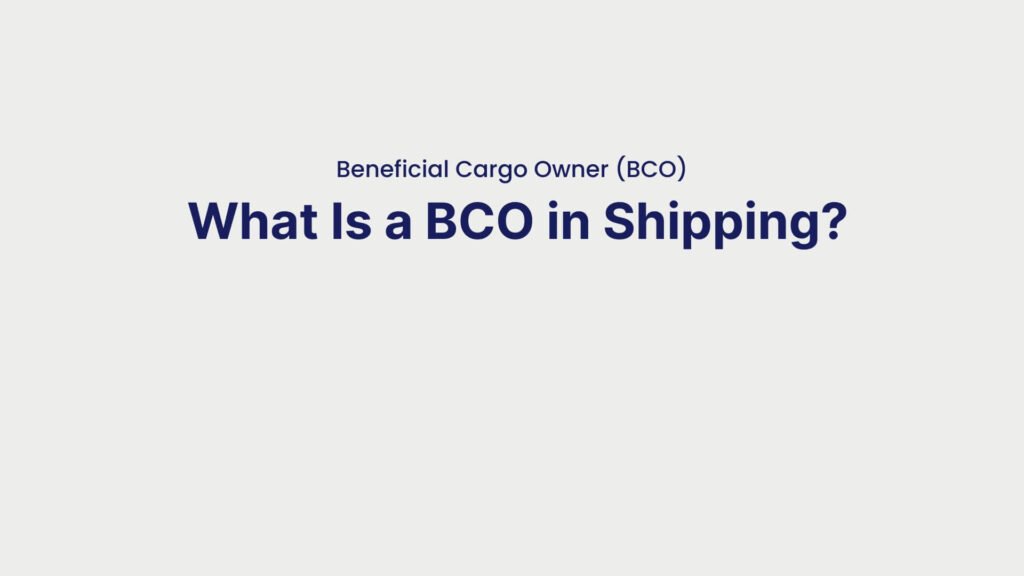 Beneficial Cargo Owner (BCO) What Is a BCO in Shipping